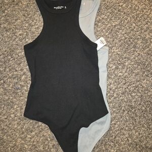 Abercrombie & Fitch Black and Gray Bodysuits